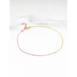 GIVA 925 Sterling Silver Rose Gold And Golden Cable Chain Anklets For Women-picture-19