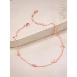 GIVA 925 Sterling Silver Rose Gold Anklet for Women-picture-19