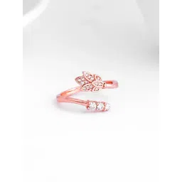 GIVA 92.5 Sterling Silver Rose Gold Bud of Beauty Adjustable Ring for Womens and Girls-picture-15
