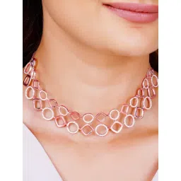 GIVA 92.5 Sterling Silver Rose Gold Celestial Choker Necklace for Women-picture-36