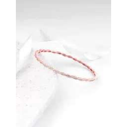 GIVA 92.5 Sterling silver Rose Gold Classic Twister Bangle-picture-39