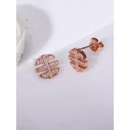GIVA 92.5 Sterling Silver Rose Gold Earrings for Women-picture-40