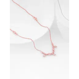 GIVA 92.5 Sterling Silver Rose Gold Elegant Charm Necklace-picture-41