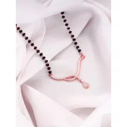 GIVA 92.5 Sterling Silver Rose gold Enchanted Knot Mangalsutra-picture-33