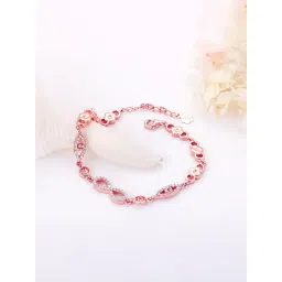 GIVA 92.5 Sterling Silver Rose Gold Forever Infinity Love Adjustable Bracelet-picture-16