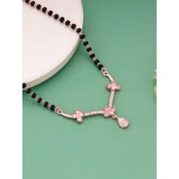 GIVA 92.5 Sterling Silver Rose Gold Harmony Drop Mangalsutra-picture-27