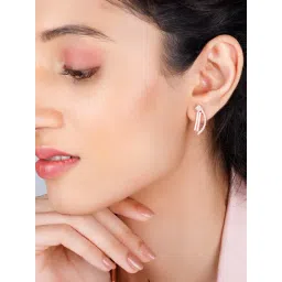 GIVA 92.5 Sterling Silver Rose Gold Hope And Happiness Earrings for Women-picture-27