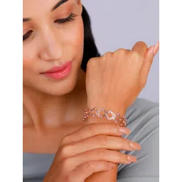 GIVA 92.5 Sterling Silver Rose Gold Melody Of Souls Bangle image 2