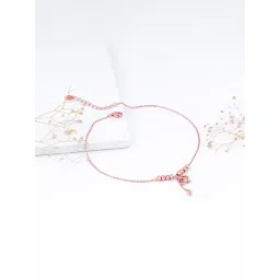 GIVA 92.5 Sterling Silver Rose Gold Owl Single Anklet-picture-31