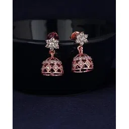 giva 925 Sterling Silver Rose Gold-Plated Jhumka Earrings-picture-42