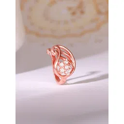 GIVA 925 Sterling Silver Rose Gold-Plated Stone Studded Aamram Nosepin-picture-43