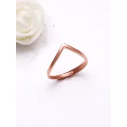 GIVA 92.5 Sterling Silver Rose Gold-Plated Wishbone Ring for Women-picture-30