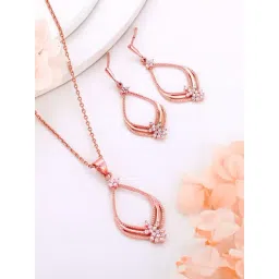 GIVA 92.5 Sterling Silver Rose Gold Princess Set for Women-picture-29