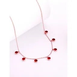 GIVA 92.5 Sterling Silver Rose Gold Scarlet Necklace-picture-17