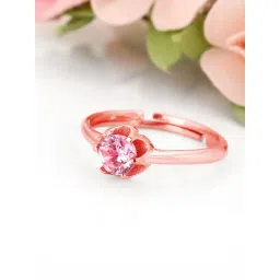 GIVA 92.5 Sterling Silver Rose Gold You're One Of A Kind Casual Ring-picture-23