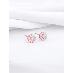 GIVA 92.5 Sterling Silver Rose Gold Zircon Eclipse Stud Earrings-picture-24