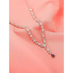 GIVA 92.5 Sterling Silver Square Opulence Necklace-picture-23