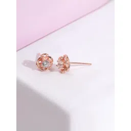 GIVA 92.5 Sterling Silver Woven Flower Earrings for Women-picture-33