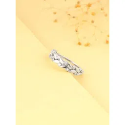 GIVA 925 Sterling Silver Woven Leaf Ring Fixed Size For Women-picture-33