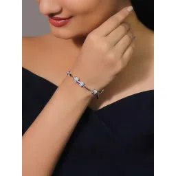 GIVA 92.5 Sterling Silver Zircon Link Bracelet-picture-30