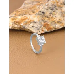 GIVA 92.5 Sterling Silver Zircon Square For Him Ring-picture-22