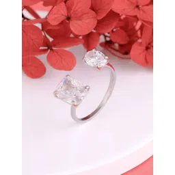 GIVA 92.5 Sterling Silver Zircon Together Forever Ring for Women-picture-17