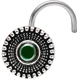 giva AVNI 925 Oxidised Silver Bottle Green Nose Pin | Nose Pin For Women & Girls | With Certificate of Authenticity and 925 Stamp | 6 Month Warranty*-picture-36