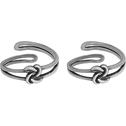 giva AVNI 925 Oxidised Silver Knot Toe Rings, Adjustable | Toe Rings for Women and Girls | With Certificate of Authenticity and 925 Stamp | 6 Month Warranty*-picture-38