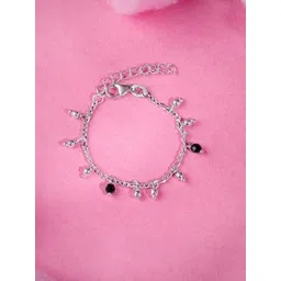 GIVA Girls 925 Silver Rhodium-Plated Sparkling Dua Anklets-picture-33