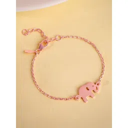 GIVA Girls 925 Silver Rose Gold-Plated Naughty Elephant Charm Bracelet-picture-39
