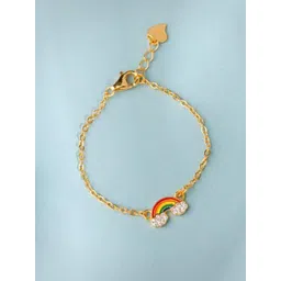 GIVA Girls 925 Sterling Silver Gold-Plated Zircon Studded Rainbow Charm Bracelet-picture-25