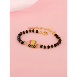 GIVA Girls Gold Toned & Black Sterling Silver Gold Plated Link Bracelet-picture-26