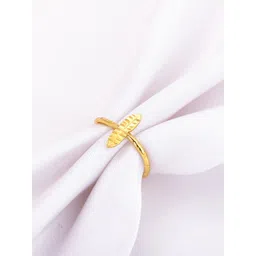 GIVA Gold-Plated 925 Sterling Silver Minimal Leaf Ring-picture-13