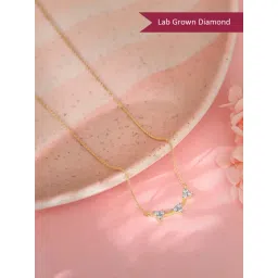 GIVA Lab Grown Diamond 18k (750) Gold Necklace for Women-picture-28