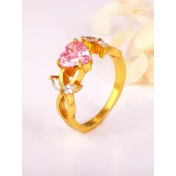 GIVA Love All Around 92.5 Sterling Silver Purple Heart Stone Studded Adjustable Ring-picture-12