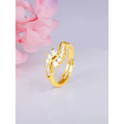 GIVA Love All Around 92.5 Sterling Silver Zircon Studded Paisley Adjustable Ring-picture-11