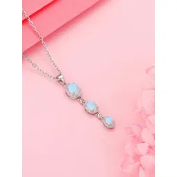 GIVA Love is Everywhere 925 Silver Heavenly Harmony Moonstone Necklace for Women-picture-35