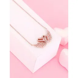 GIVA Love is Everywhere 92.5 Sterling Silver Swan Love Rose Gold Necklace-picture-16