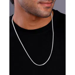 GIVA Men 925 Silver Rhodium-Plated Classic Love Chain-image-6