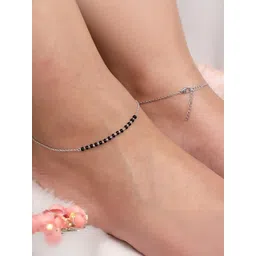 GIVA Rhodium-Plated Anklet-picture-28