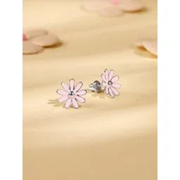 GIVA Silver Rhodium-Plated Floral Shaped Studs Earrings-picture-32