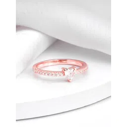 giva Sterling Silver Rose Gold Love Bling Ring for Women and Girls Sterling Silver Zircon Rhodium Plated Ring-picture-16