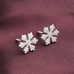 giva Sterling Silver Snowflake Earrings for women & girls with 925 stamped Cubic Zirconia Sterling Silver Stud Earring-picture-11