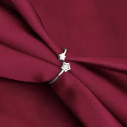 giva Sterling Silver Two Stars with Stone Open Ring for Womens and Girls Sterling Silver Zircon Rhodium Plated Ring-picture-13