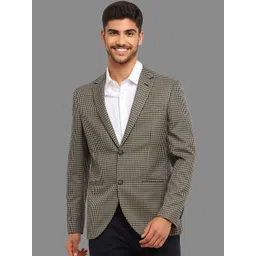 Givo Checked Single Breasted Notched Lapel Blazer-picture-16