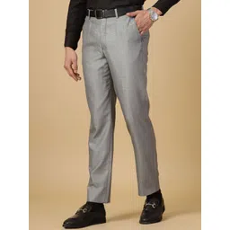 Givo Men Regular Fit Structured Polywool Formal Trouser-picture-28