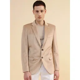 Givo Notched Lapel Corduroy Single-Breasted Smart Fit Formal Blazer-picture-21