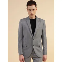 Givo Peaked Lapel Collar Knit Single Breasted Smart Fit Formal Blazer-picture-12