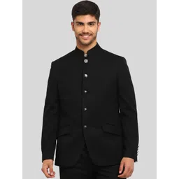 Givo Tailored Fit Mandarin Collar Bandhgala Blazer-picture-12