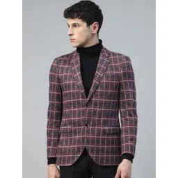 Givo Tailored FitChecked Single-Breasted Cotton Casual Blazer-picture-23